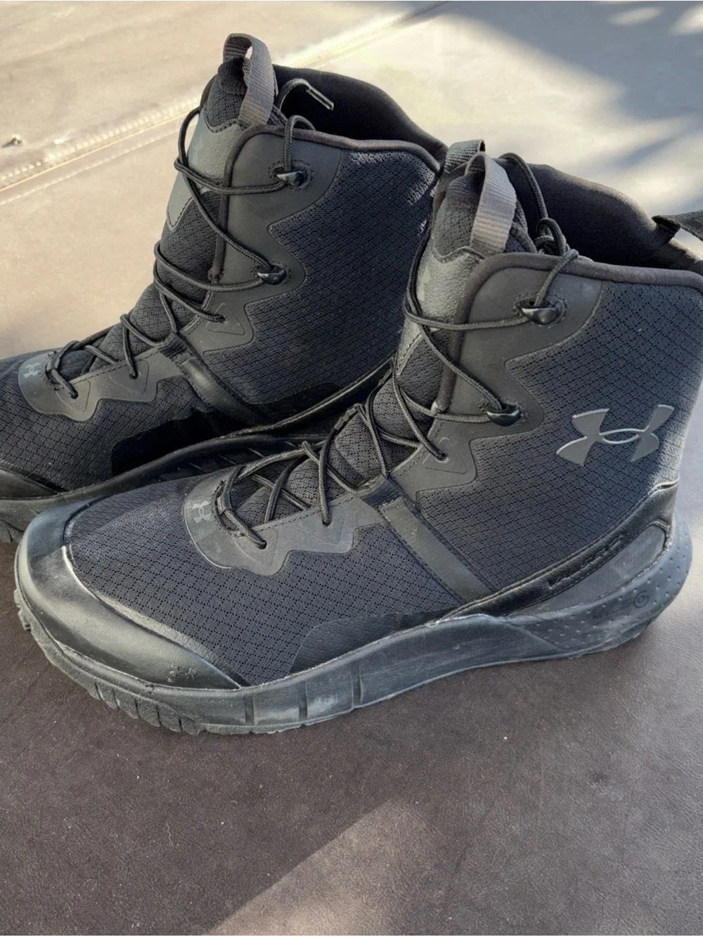 Under Armour Micro G Valsetz Zip Tactical Boots Men's Triple Black Lace-Up - 13